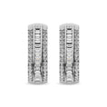 Load image into Gallery viewer, Diamond 1/3 Ct.Tw. Round and Baguette Hoop Earrings in 10K White Gold