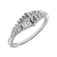 Load image into Gallery viewer, Diamond 1/4 Ct.Tw. Round and Baguette Fashion Ring in 10K White Gold