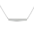 Load image into Gallery viewer, Diamond Round Cut Bar Fashion Necklace 1/6 ct tw in 10K White Gold