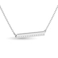 Load image into Gallery viewer, Diamond Round Cut Bar Fashion Necklace 1/6 ct tw in 10K White Gold