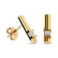 Load image into Gallery viewer, Diamond 1/12 ct tw Bar Earrings in 10K Yellow Gold