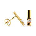 Load image into Gallery viewer, Diamond 1/12 ct tw Bar Earrings in 10K Yellow Gold