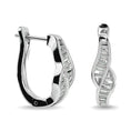Load image into Gallery viewer, Diamond 1/3 Ct.Tw. Straight Baguette Hoop Earrings in 14K White Gold