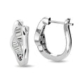 Load image into Gallery viewer, Diamond 1/3 Ct.Tw. Straight Baguette Hoop Earrings in 14K White Gold