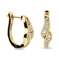 Load image into Gallery viewer, Diamond 1/3 Ct.Tw. Straight Baguette Hoop Earrings in 14K Yellow Gold