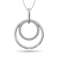 Load image into Gallery viewer, Diamond 1/8 ct tw Duel Circle Pendant in 10K White Gold