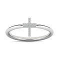 Load image into Gallery viewer, Diamond 1/20 ct tw Cross Ring in 10K White Gold
