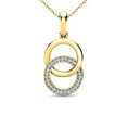 Load image into Gallery viewer, Diamond 1/10 ct tw Circle Pendant in 10K Yellow Gold