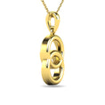 Load image into Gallery viewer, Diamond 1/10 ct tw Circle Pendant in 10K Yellow Gold