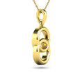 Load image into Gallery viewer, Diamond 1/10 ct tw Circle Pendant in 10K Yellow Gold