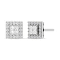 Load image into Gallery viewer, Diamond 1/2 Ct.Tw. Round and Princess Fashion Earrings in 14K White Gold