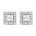 Load image into Gallery viewer, Diamond 1/2 Ct.Tw. Round and Princess Fashion Earrings in 14K White Gold