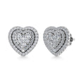 Load image into Gallery viewer, Diamond 7/8 Ct.Tw. Heart Earrings in 10K White Gold