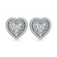 Load image into Gallery viewer, Diamond 7/8 Ct.Tw. Heart Earrings in 10K White Gold