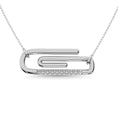 Load image into Gallery viewer, Diamond 1/20 Ct.Tw. Paper Clip Necklace in 925 Silver