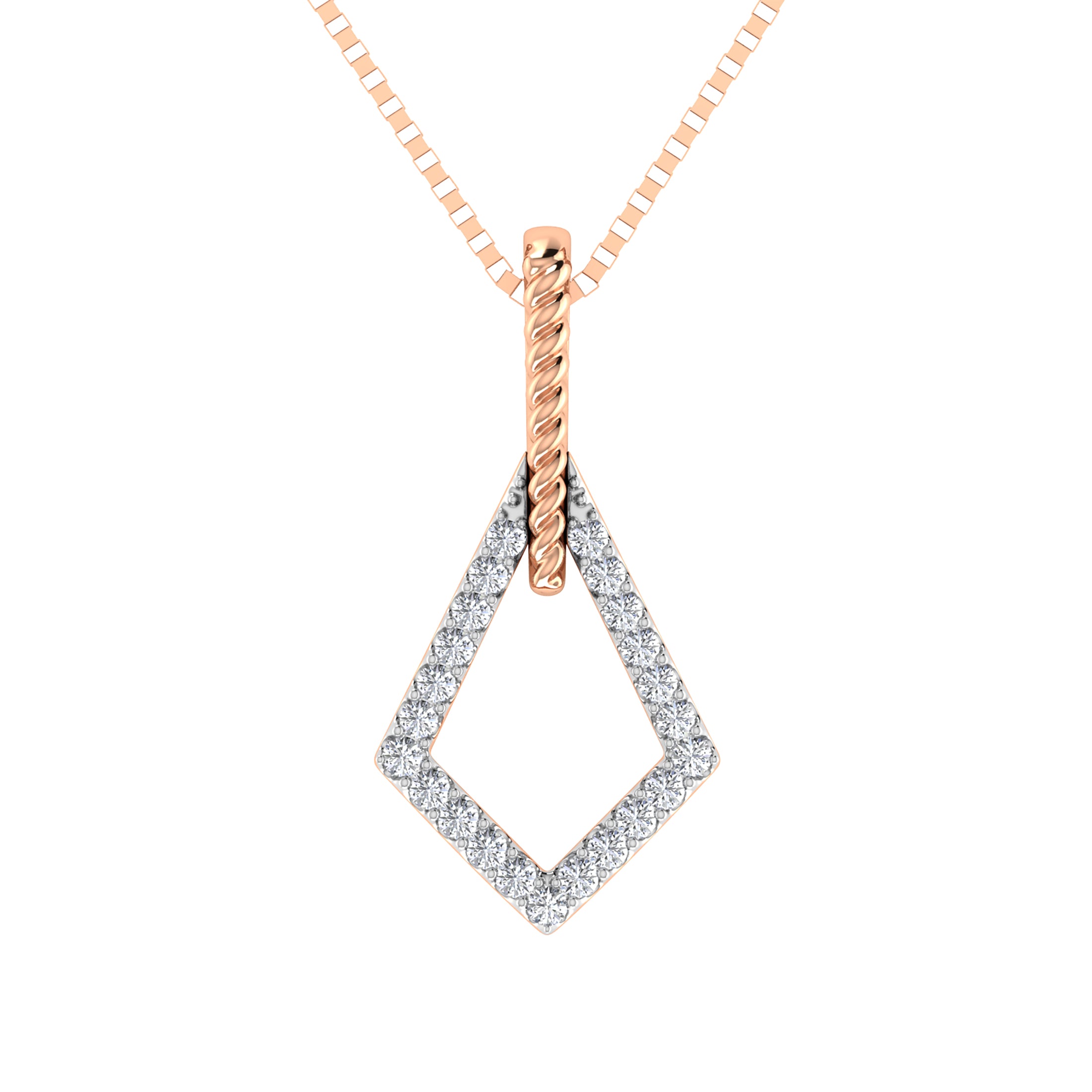 10K Two Tone Gold 1/10 Ct.Tw. Diamond Fashion Pendant