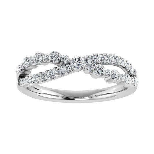 10K White Gold 1/2 Ct Ct.Tw. Diamond Crossover Ring