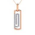 Load image into Gallery viewer, 10K Pink Gold 1/6 Ct.Tw. Round Diamond Paper Clip Pendant
