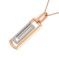 Load image into Gallery viewer, 10K Pink Gold 1/6 Ct.Tw. Round Diamond Paper Clip Pendant
