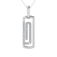 Load image into Gallery viewer, 10K White Gold 1/6 Ct.Tw. Round Diamond Paper Clip Pendant