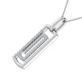Load image into Gallery viewer, 10K White Gold 1/6 Ct.Tw. Round Diamond Paper Clip Pendant