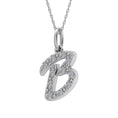 Load image into Gallery viewer, Diamond 1/8 Ct.Tw. Letter B Pendant in 10K White Gold