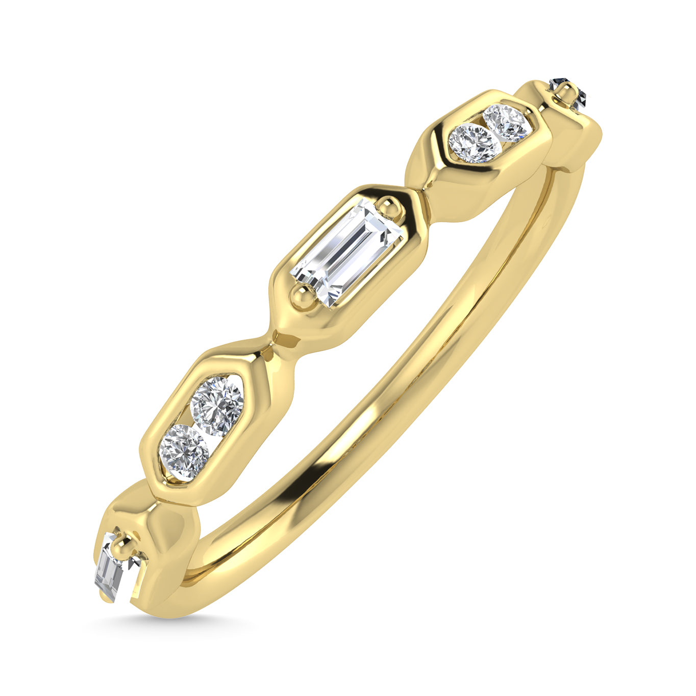 Diamond 1/6 Ct.Tw. Stack Band in 14K Yellow Gold