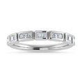 Load image into Gallery viewer, Diamond 1/5 Ct.Tw. Round and Straight Baguette Stack Band in 14K White Gold