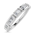 Load image into Gallery viewer, Diamond 1/5 Ct.Tw. Round and Straight Baguette Stack Band in 14K White Gold