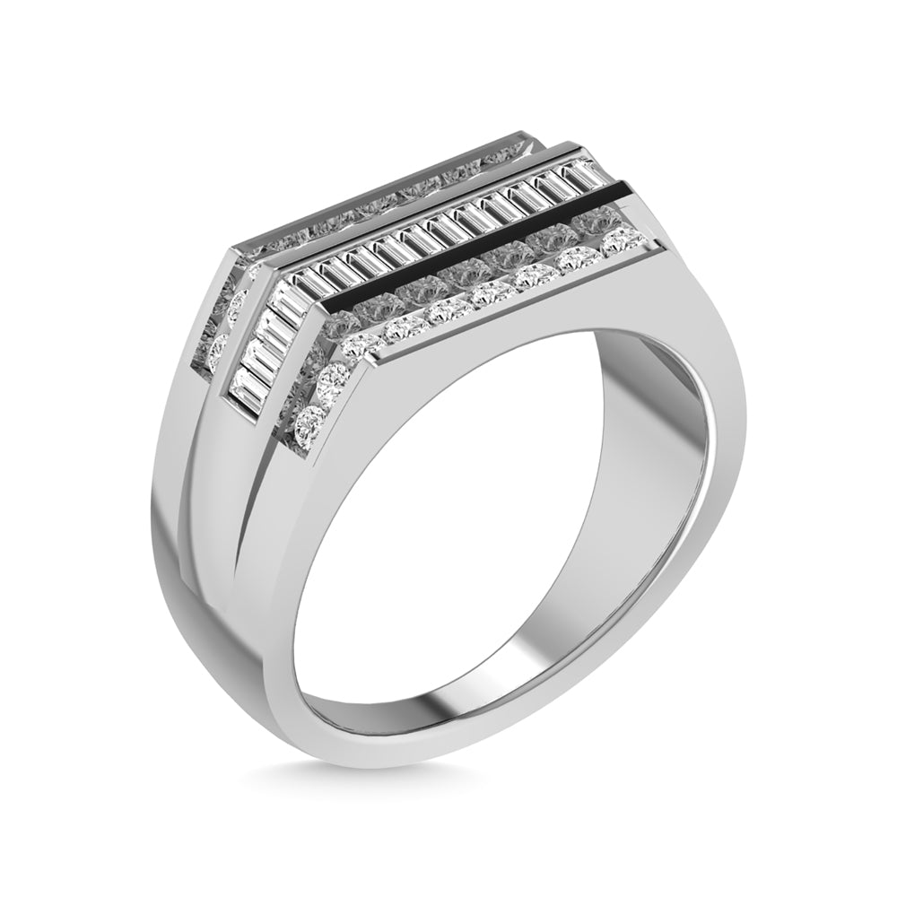 14K White Gold Diamond 1 Ct.Tw. Mens Band