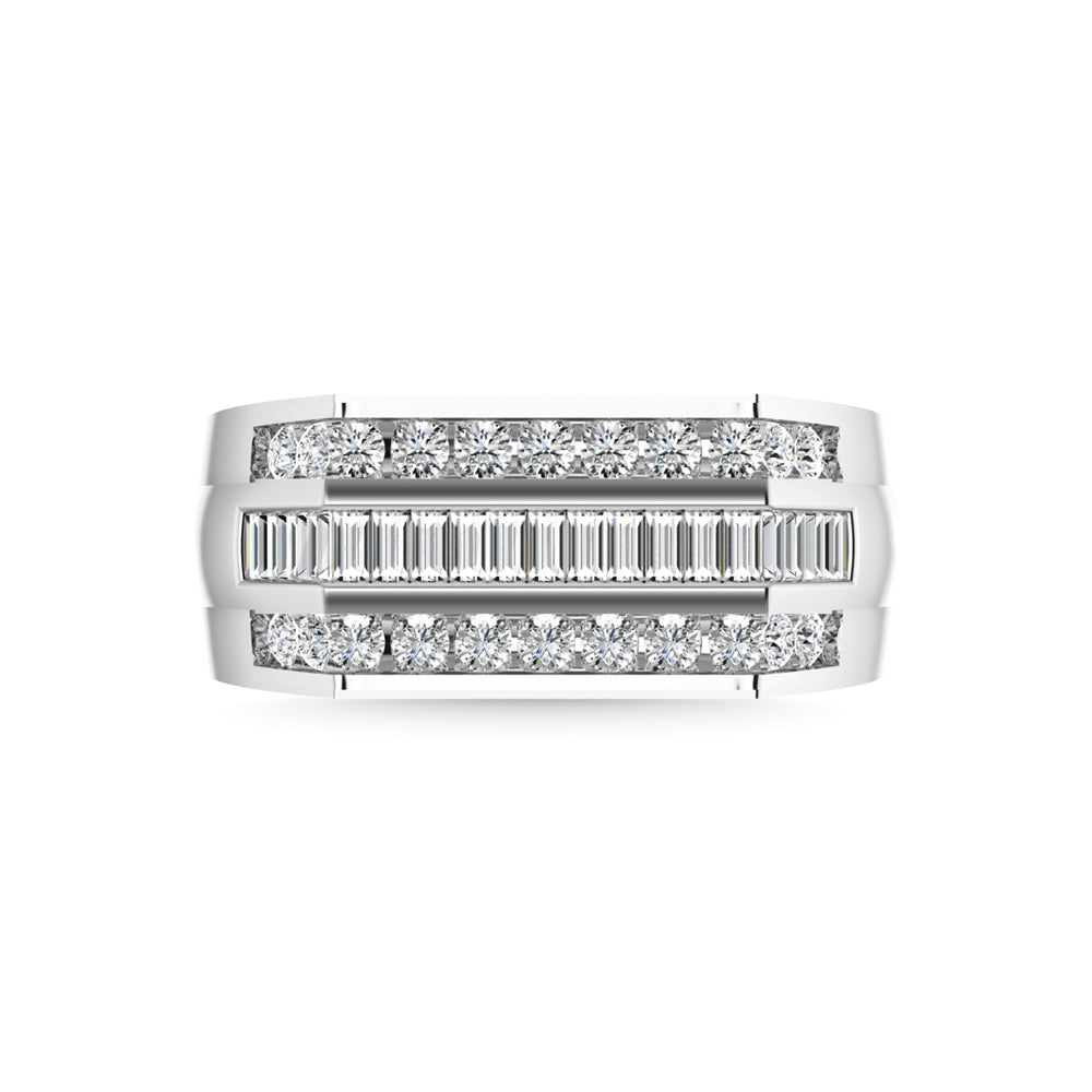 14K White Gold Diamond 1 Ct.Tw. Mens Band