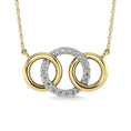 Load image into Gallery viewer, 10K Yellow Gold Diamond 1/10 Ct.Tw. Interlinked Circle Fashion Necklace