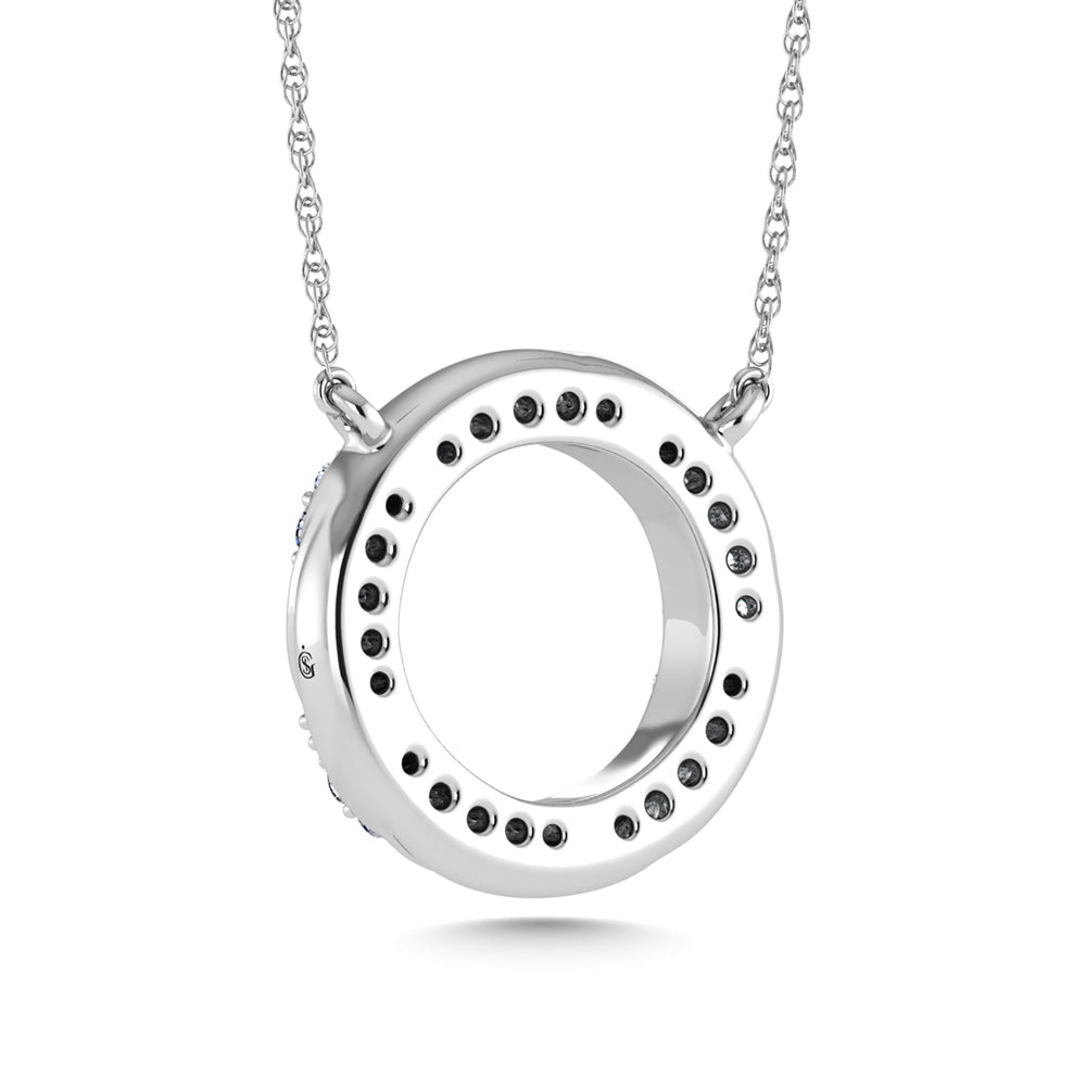 10K White Gold Diamond 1/6 Ct.Tw. Circle Fashion Necklace