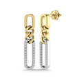 Load image into Gallery viewer, 10K Two Tone Diamond 1/10 Ct.Tw. Fashion Earrings