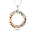 Load image into Gallery viewer, 14K Three Tone Diamond 1/5 Ct.Tw. Circle Fashion Pendant