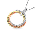 Load image into Gallery viewer, 14K Three Tone Diamond 1/5 Ct.Tw. Circle Fashion Pendant