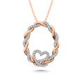 Load image into Gallery viewer, 14K Rose Gold Diamond 1/4 Ct.Tw. Circle and Heart Fashion Pendant