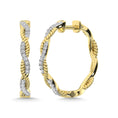 Load image into Gallery viewer, 10K Yellow Gold Diamond 1/5 Ct.Tw. Hoop Earrings