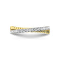 Load image into Gallery viewer, 10K Yellow Gold Diamond 1/4 Ct.Tw. Crossover Fashion Ring