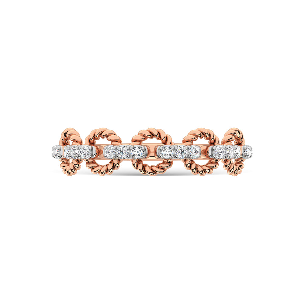 14K Rose Gold Diamond 1/6 Ct.Tw. Stackable Ring