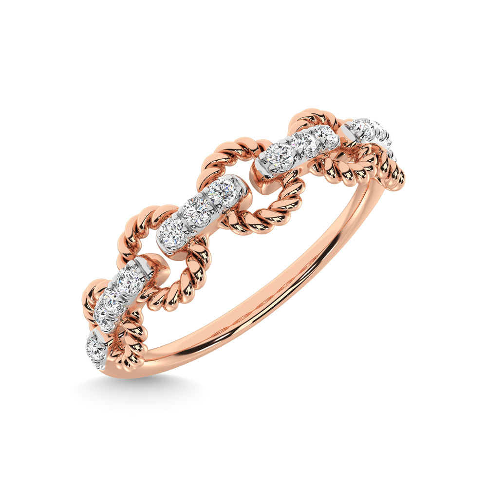 14K Rose Gold Diamond 1/6 Ct.Tw. Stackable Ring