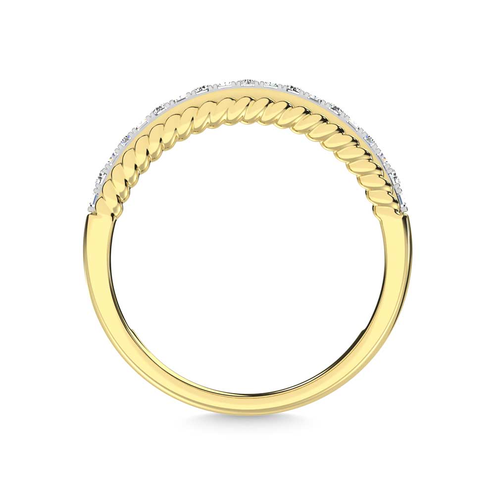 14K Yellow Gold Diamond 1/4 Ct.Tw. Fashion Band