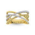 Load image into Gallery viewer, 14K Yellow Gold Diamond 1/3 Ct.Tw. Crossover Fashion Ring