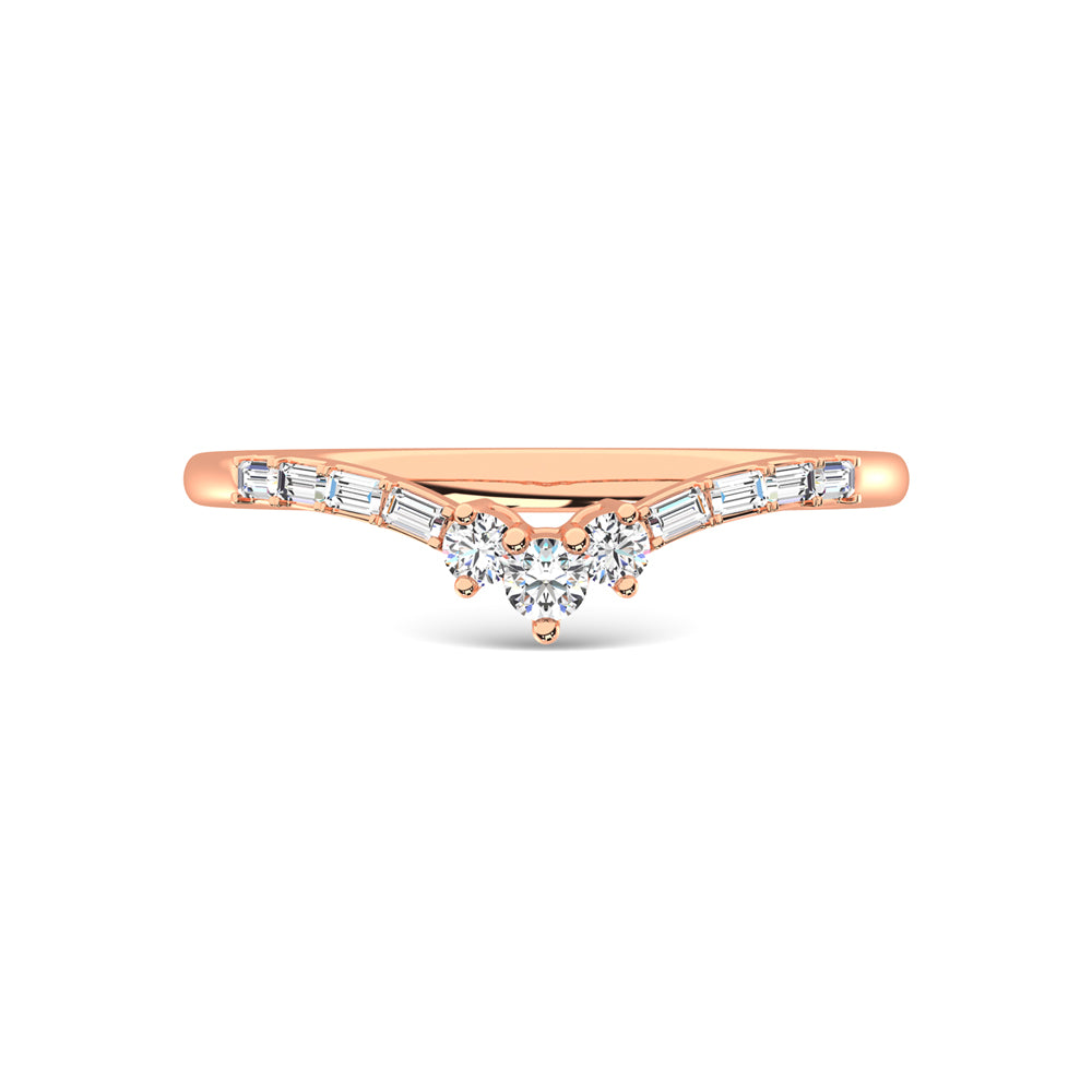 14K Rose Gold Diamond 1/6 Ct.Tw. Chevron Band