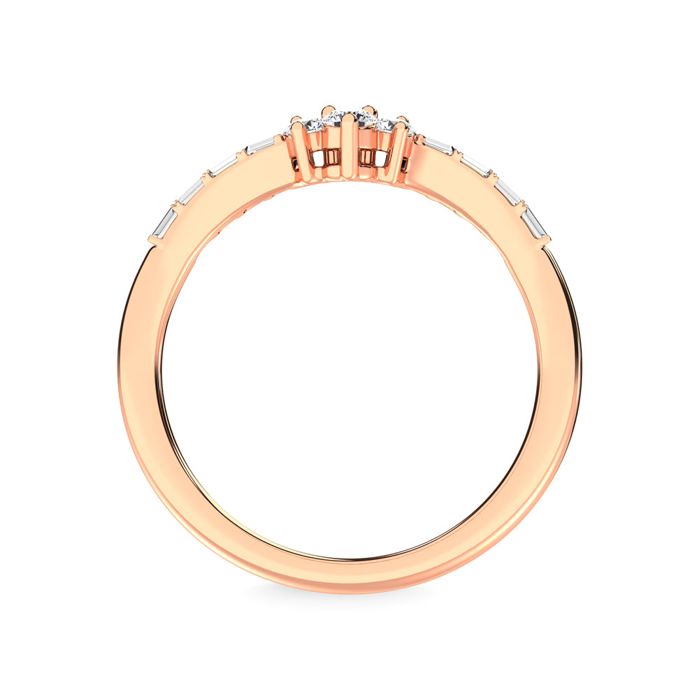 14K Rose Gold Diamond 1/6 Ct.Tw. Chevron Band