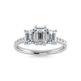 Load image into Gallery viewer, 14K White Gold Lab Grown Diamond 1 1/2 Ct.Tw. Emerald Shape Three Stone Engagement Ring
