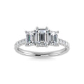 Load image into Gallery viewer, 14K White Gold Lab Grown Diamond 1 1/2 Ct.Tw. Emerald Shape Three Stone Engagement Ring