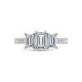 Load image into Gallery viewer, 14K White Gold Lab Grown Diamond 1 1/2 Ct.Tw. Emerald Shape Three Stone Engagement Ring