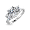 Load image into Gallery viewer, 14K White Gold Lab Grown Diamond 2 Ct.Tw. Oval Shape Three Stone Engagement Ring