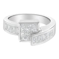 Load image into Gallery viewer, 14K White Gold Princess and Baguette-cut Diamond Ring 1 1/3 Cttw- Size 6-3/4